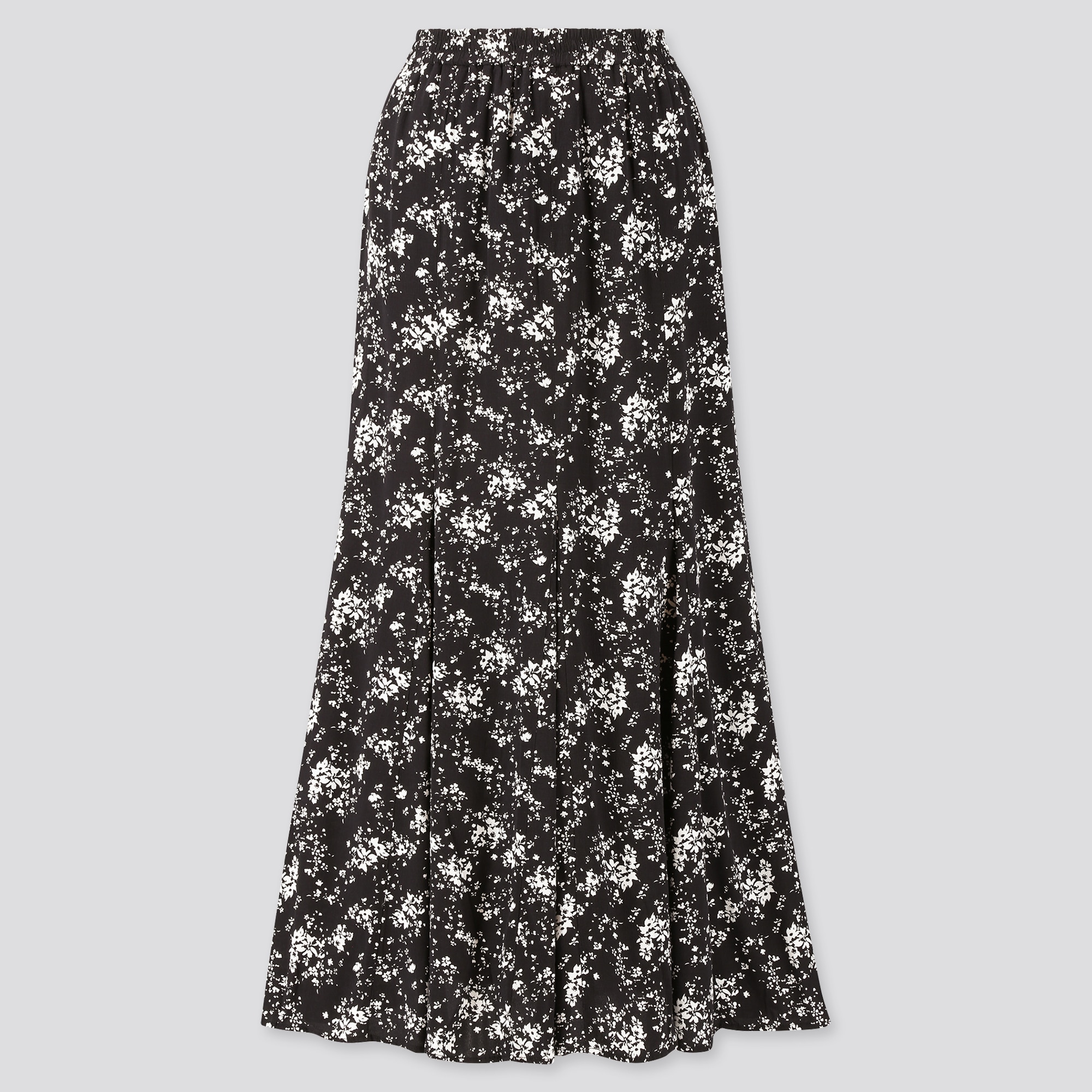 black printed long skirt