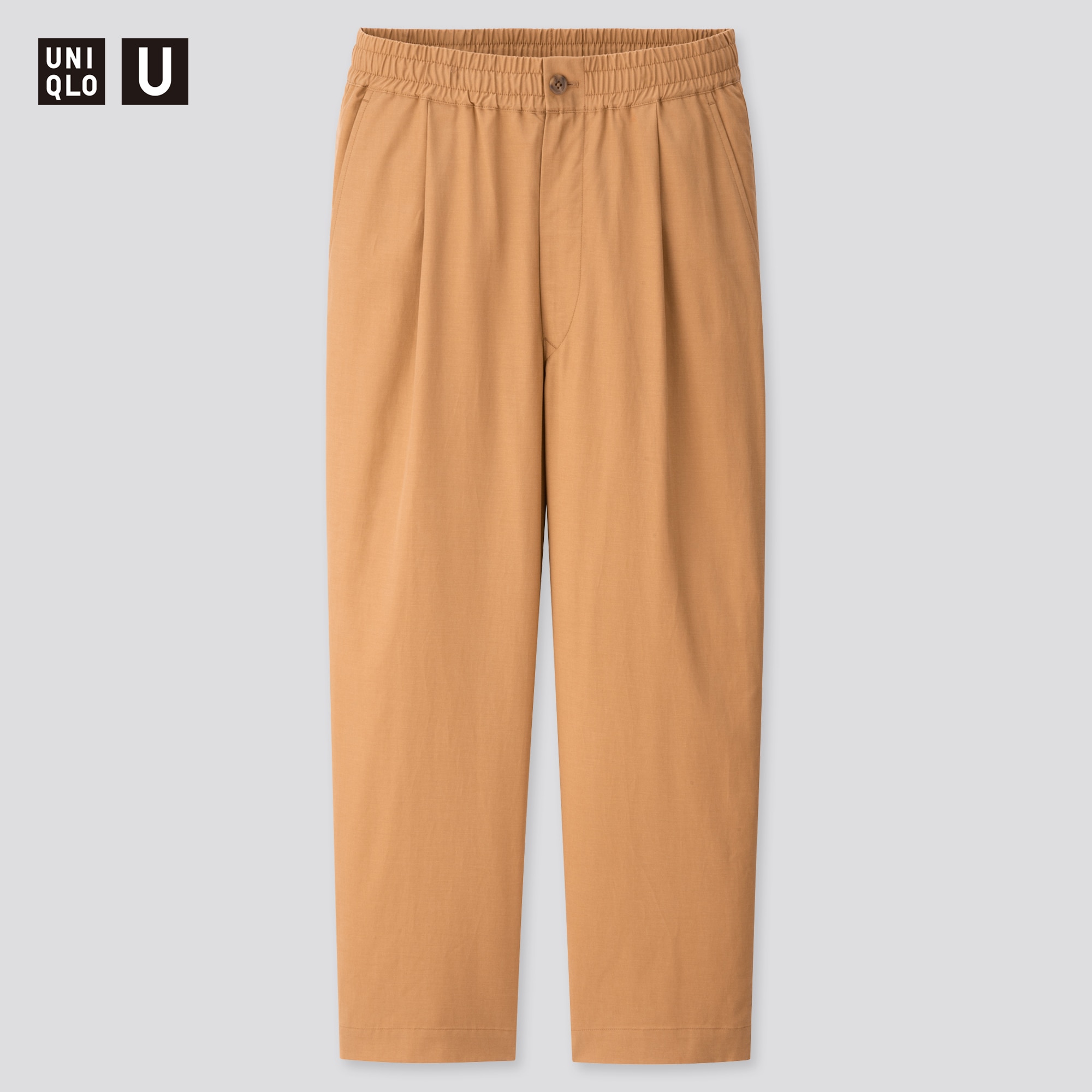 uniqlo linen blend relaxed straight pants