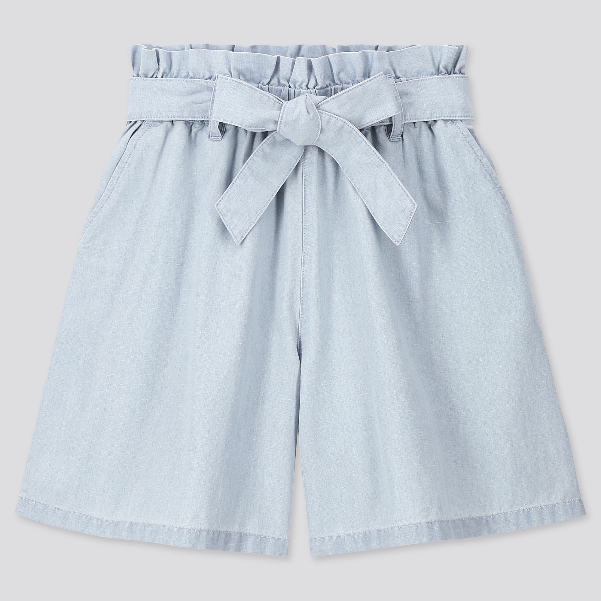 Girls Chambray Belted Culottes
