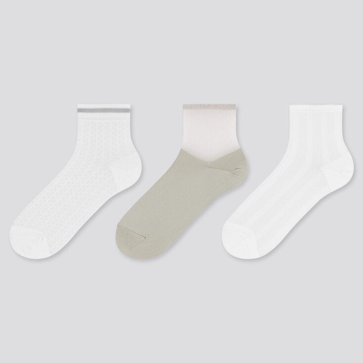 WOMEN CREW LACE LINE SOCKS (3 PAIRS) UNIQLO US