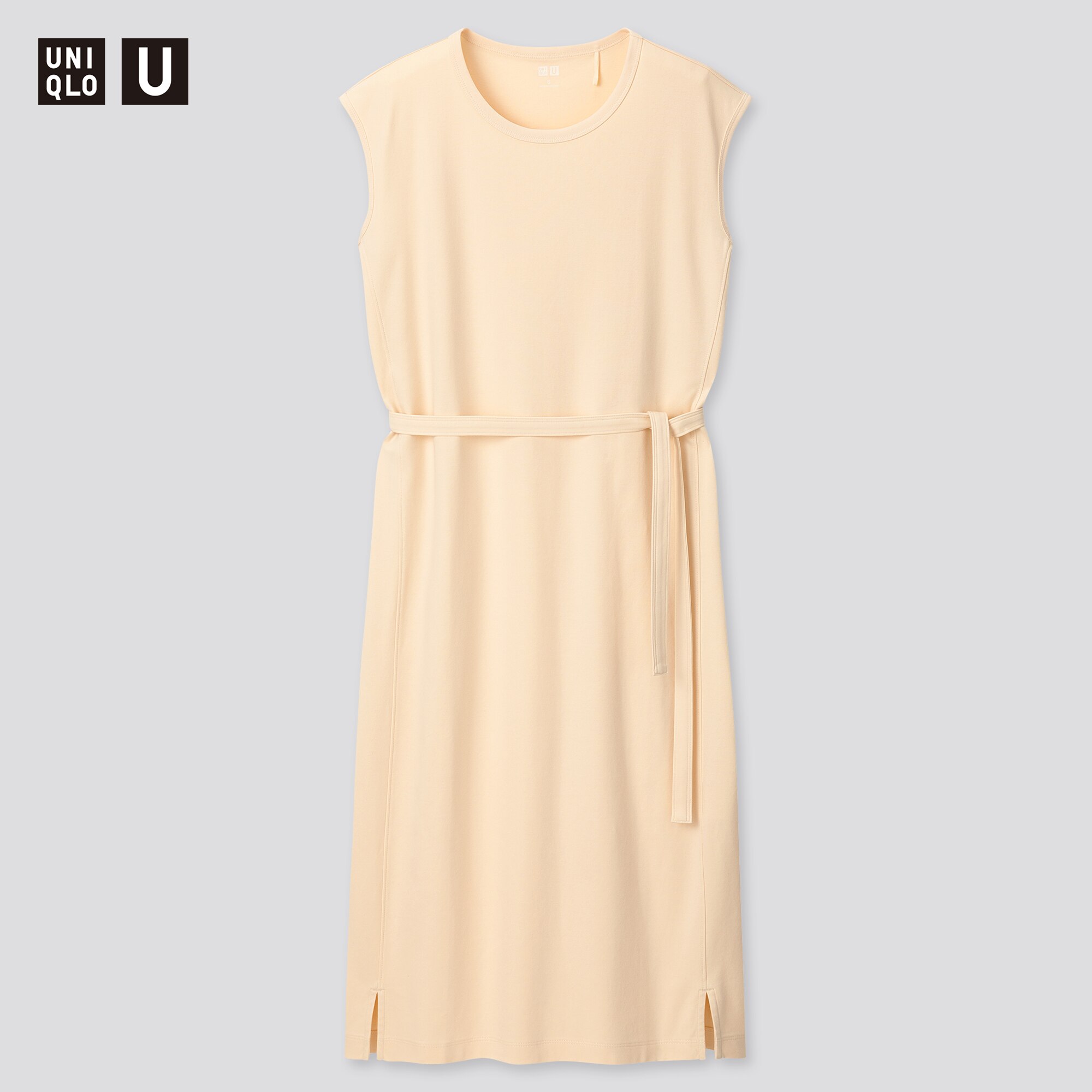 crew neck sleeveless dress