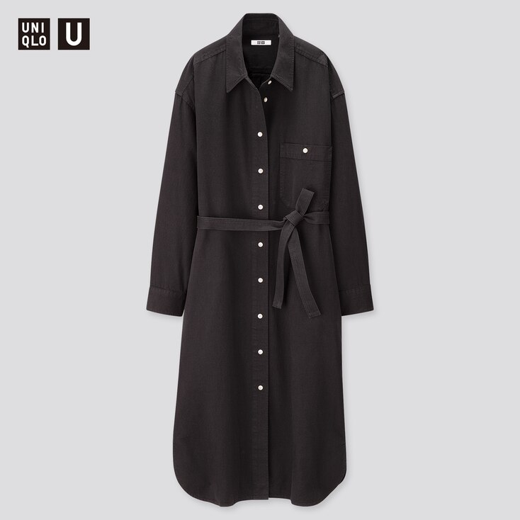 WOMEN U DENIM LONG-SLEEVE SHIRT DRESS | UNIQLO US