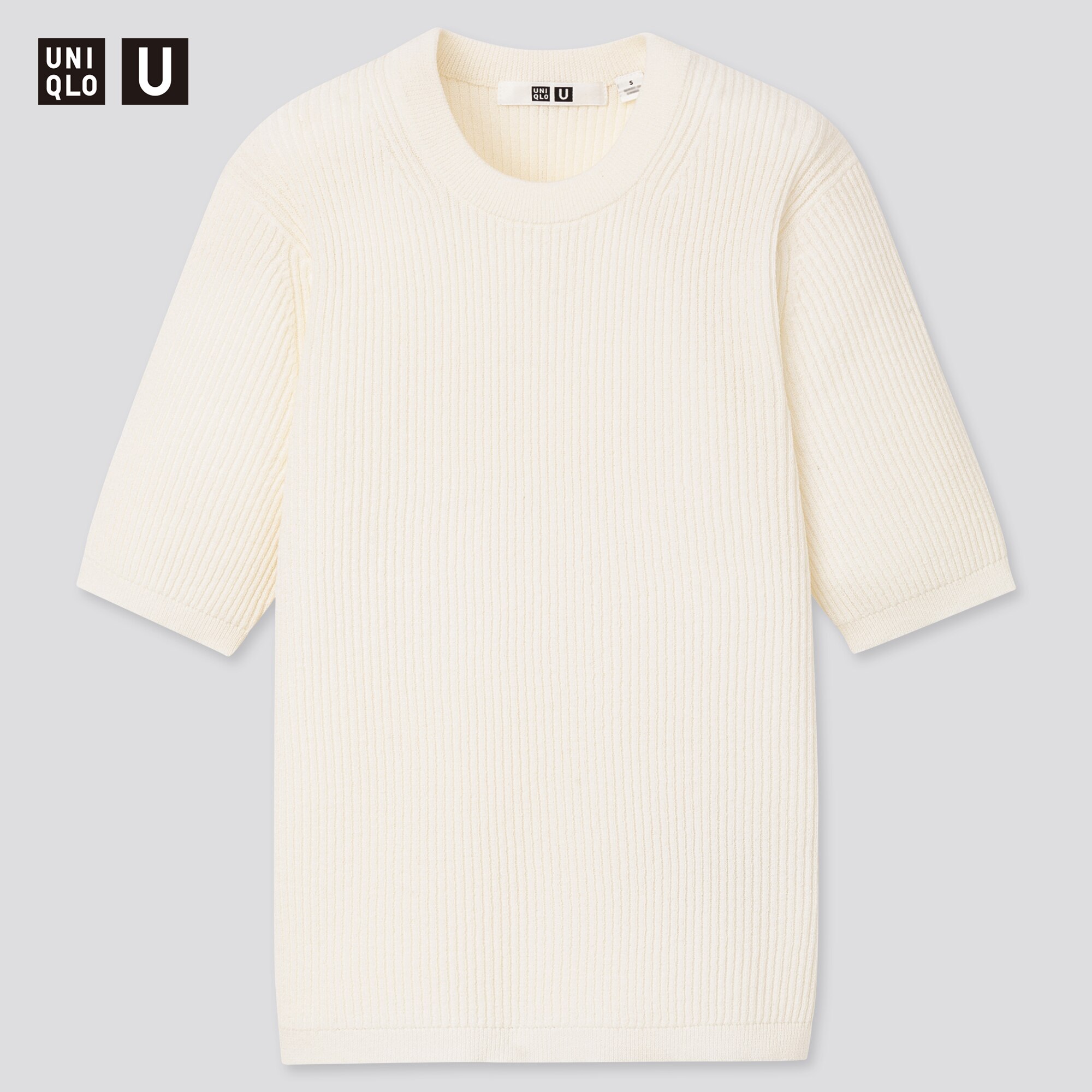 white crew neck sweater