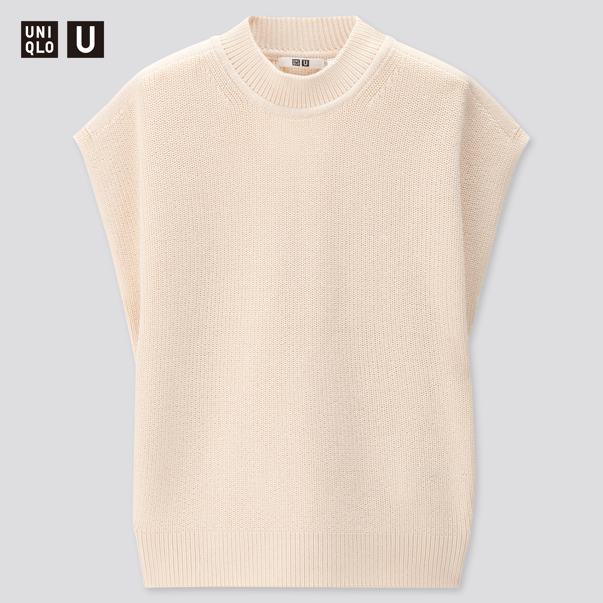 sleeveless crew neck sweater