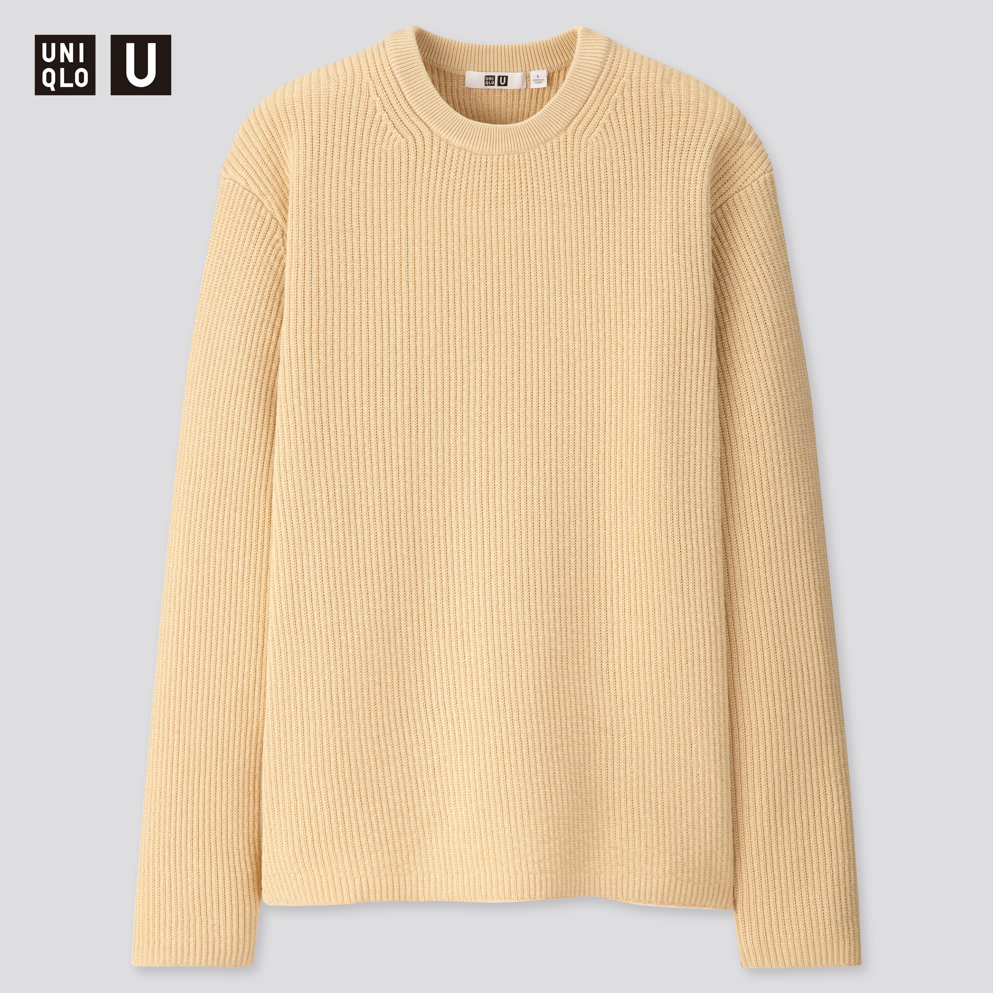 ribbed crew neck sweatshirt