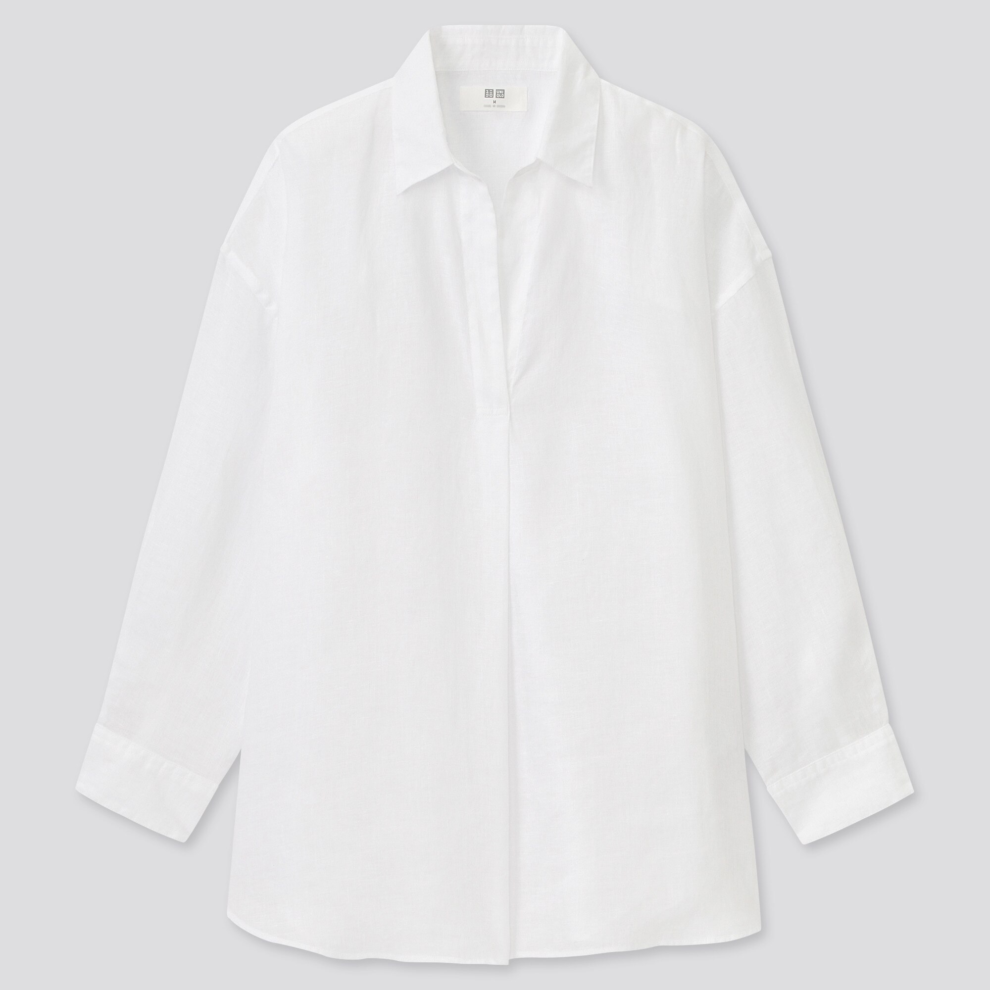 WOMEN PREMIUM LINEN SKIPPER COLLAR 3/4 SLEEVE SHIRT