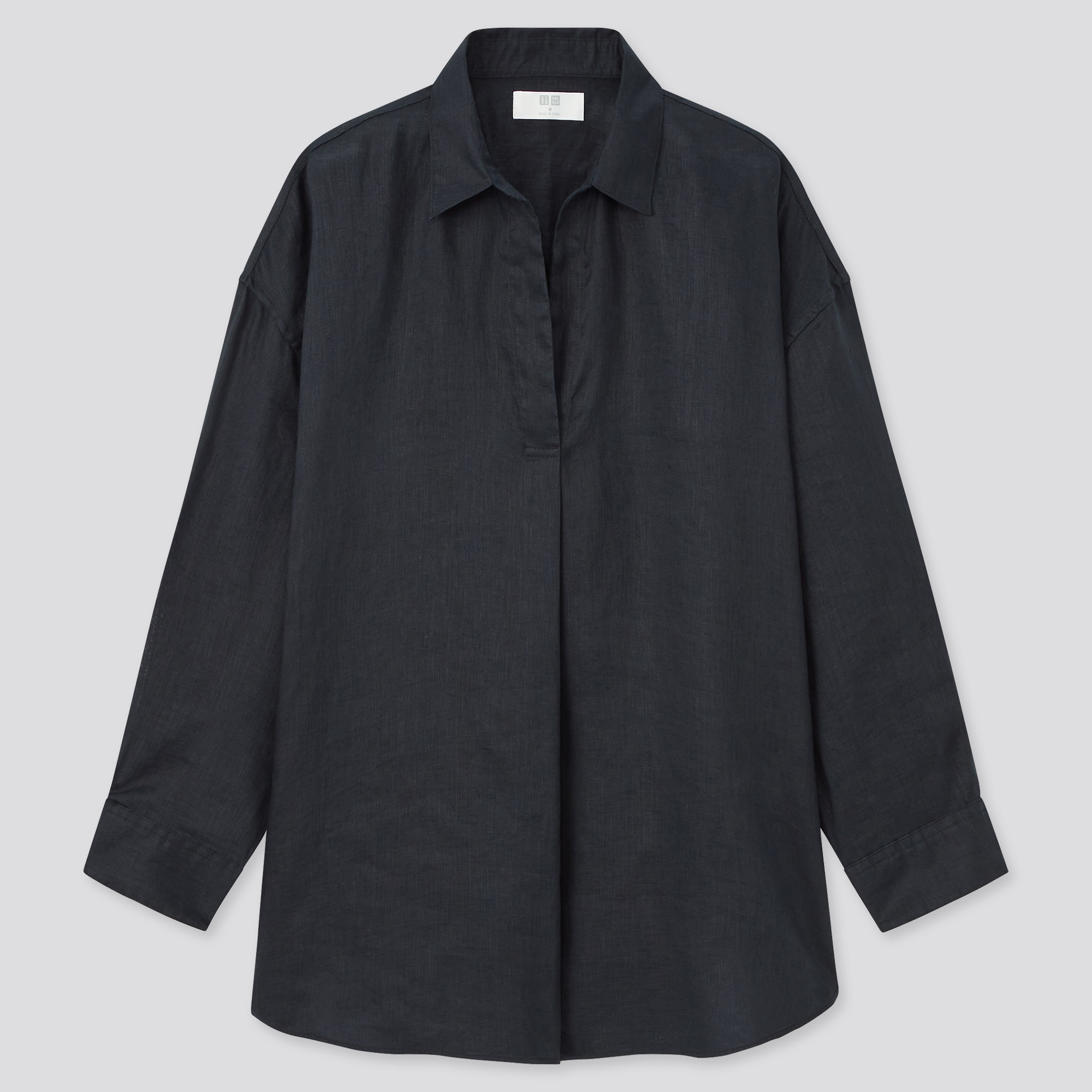 WOMEN PREMIUM LINEN SKIPPER COLLAR 3/4 SLEEVE SHIRT