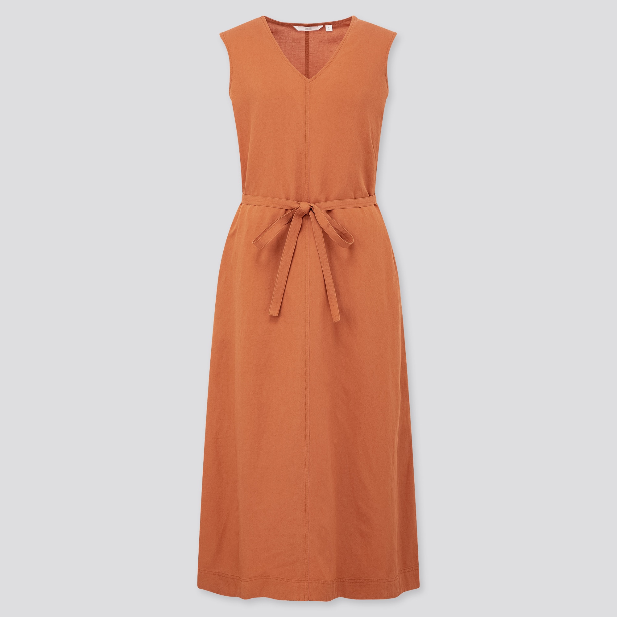 uniqlo linen blend sleeveless dress