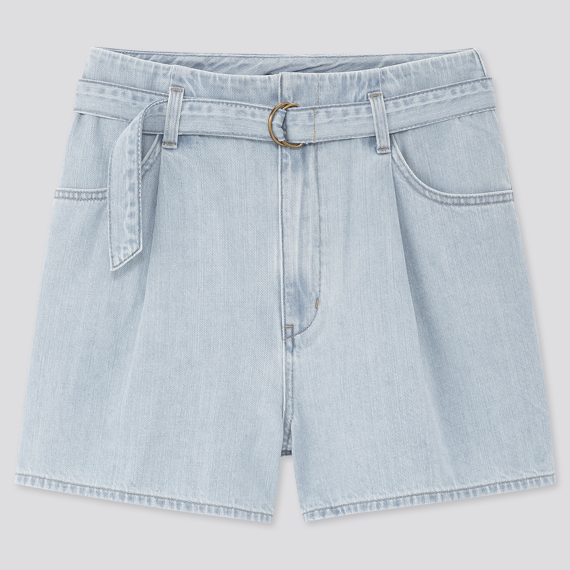 uniqlo high rise denim shorts