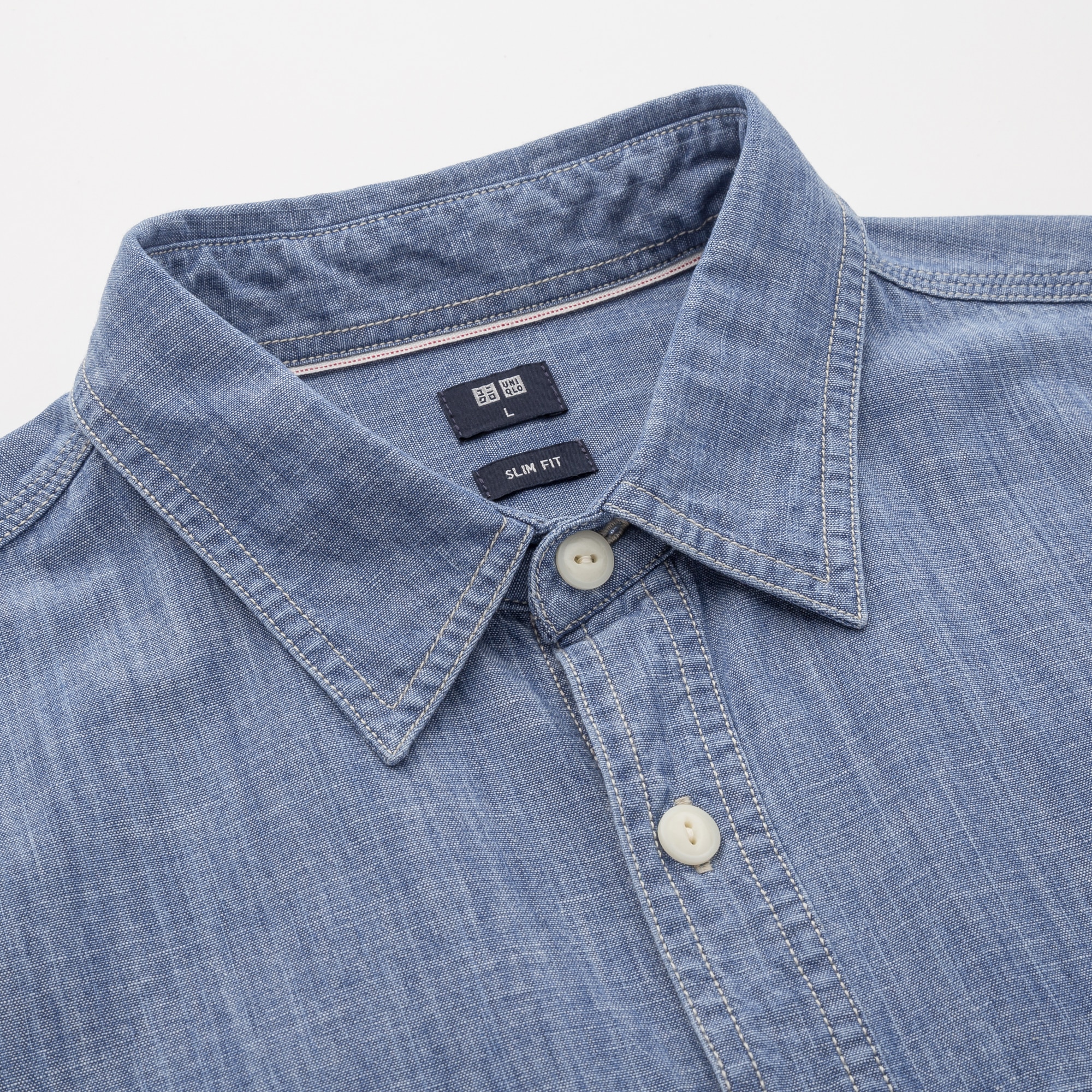 mens slim fit chambray shirt