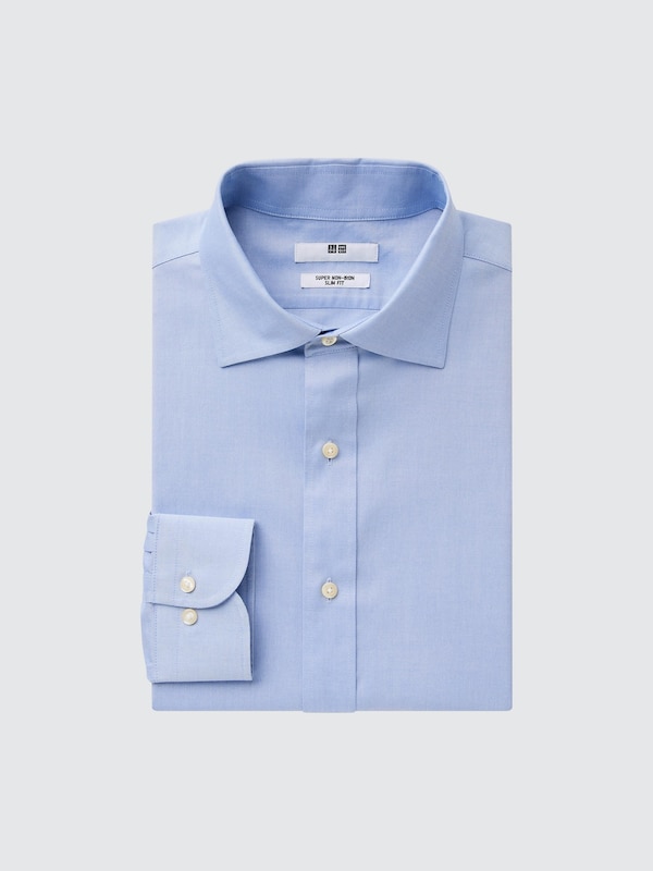 Super Non-Iron Slim-Fit Long-Sleeve Shirt (Semi-Wide Collar)