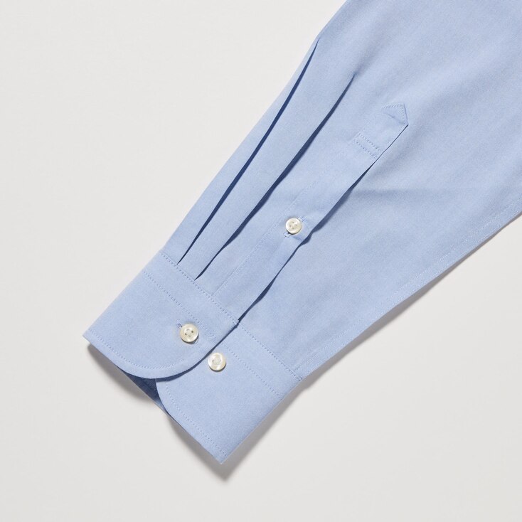 Men Super Non-Iron Slim-Fit Long-Sleeve Shirt, Light Blue, Large