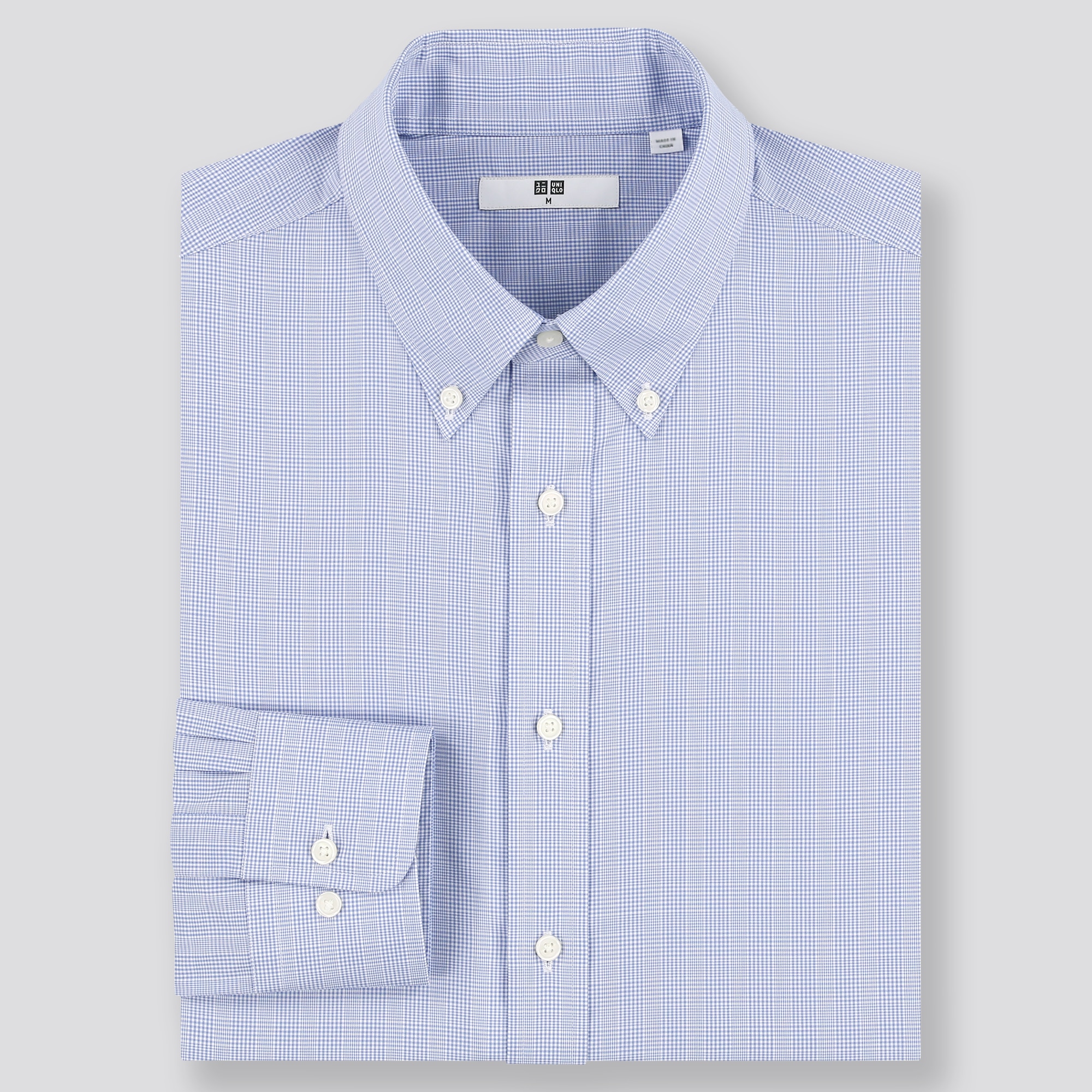 New Mens Regular Fit Long Sleeve One Pocket Oxford Dress Shirt Light Gray