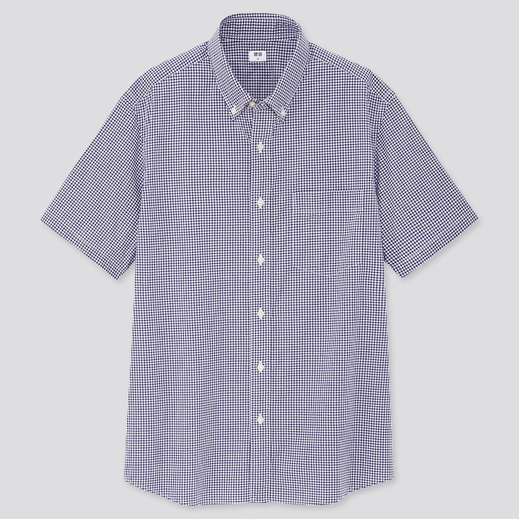 UNIQLO Men Extra Fine Cotton Broadcloth Regular Fit Checked Shirt ...