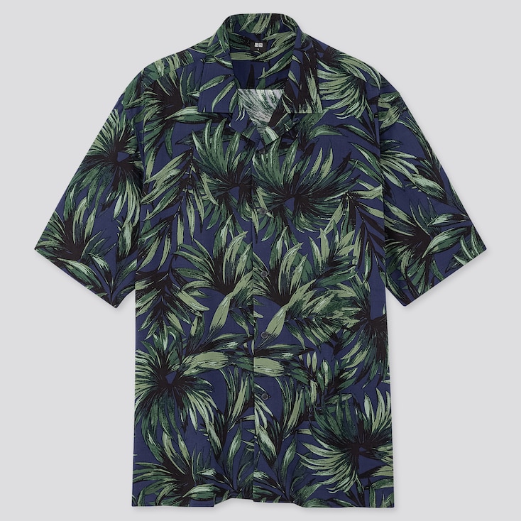 Uniqlo Men Rayon Printed Open Collar Short Sleeve Shirt Online Exclusive Stylehint