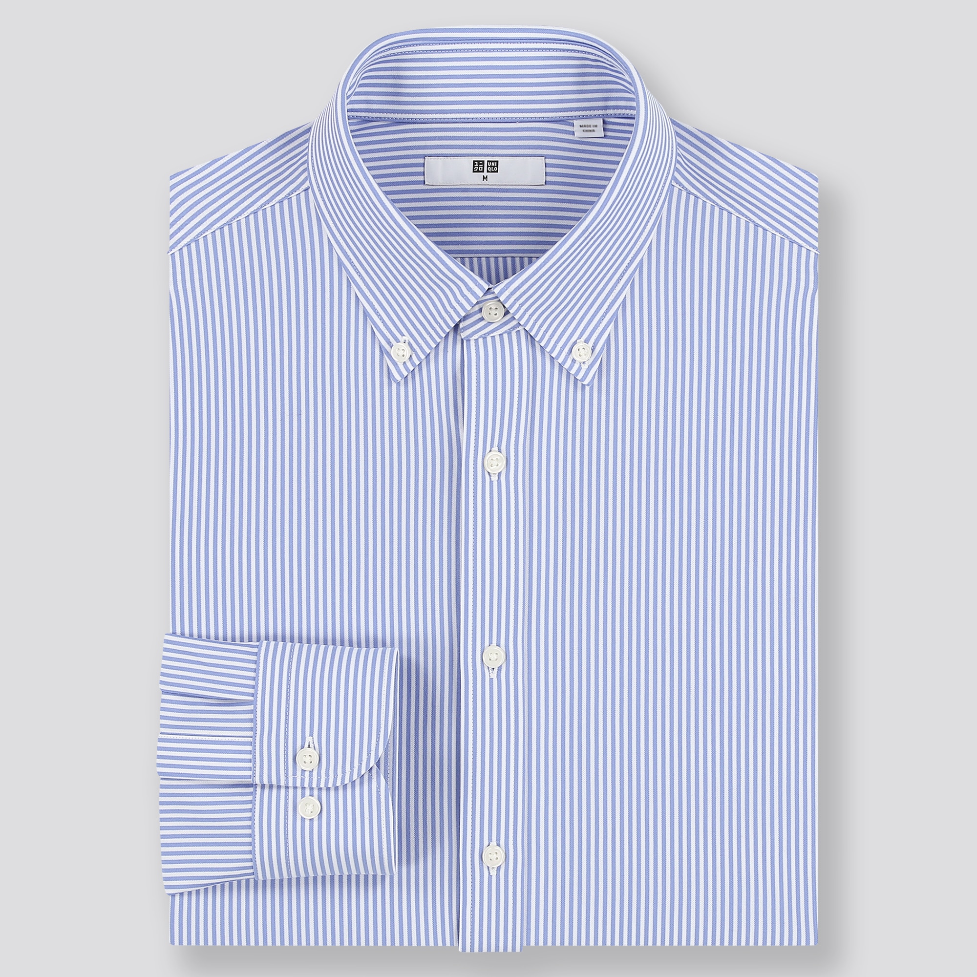 blue white striped long sleeve shirt