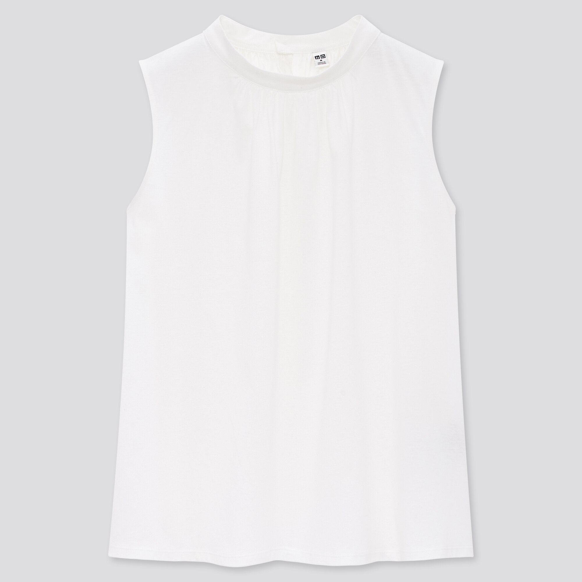 white sleeveless shirt