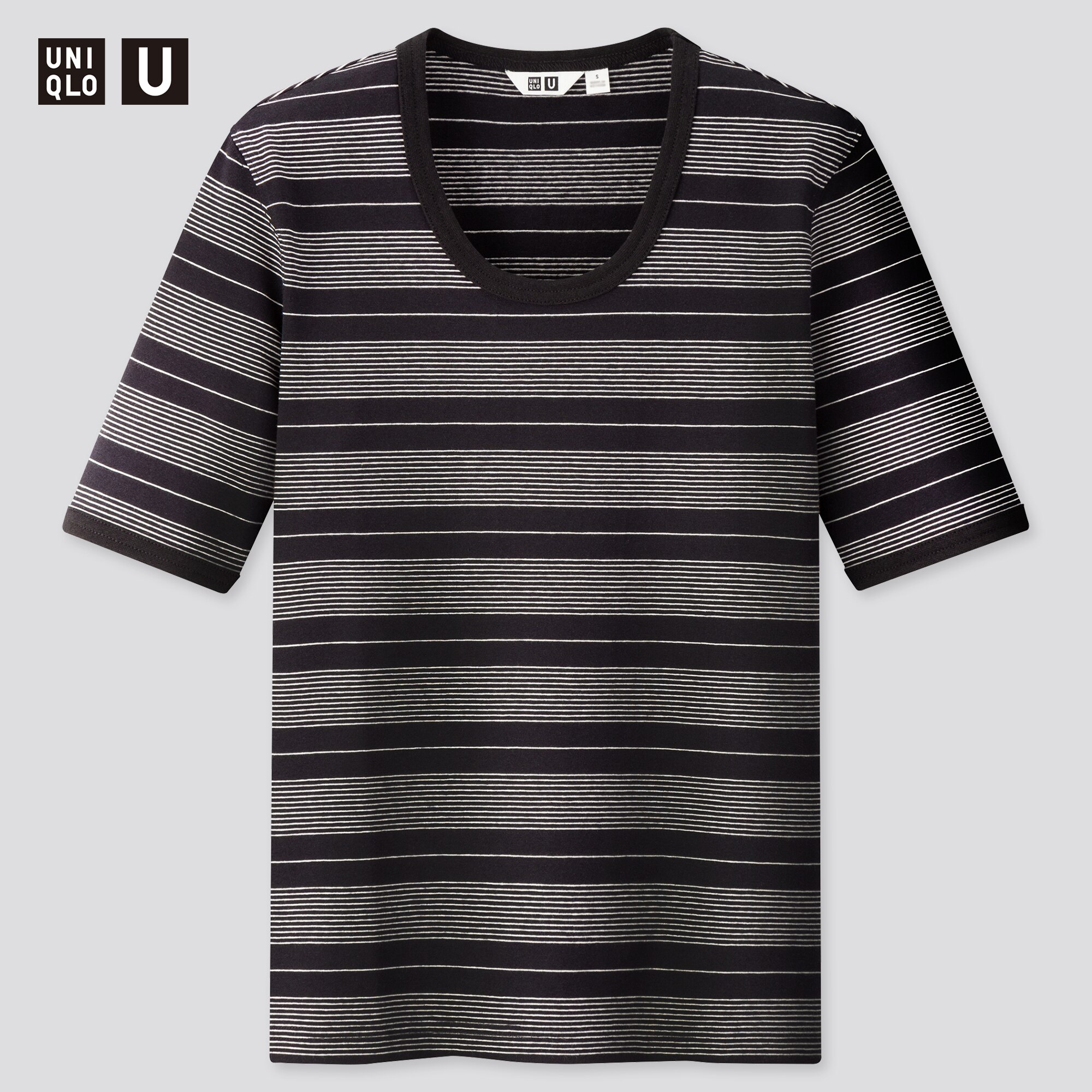 WOMEN U FITTED STRIPED SHORT-SLEEVE T-SHIRT