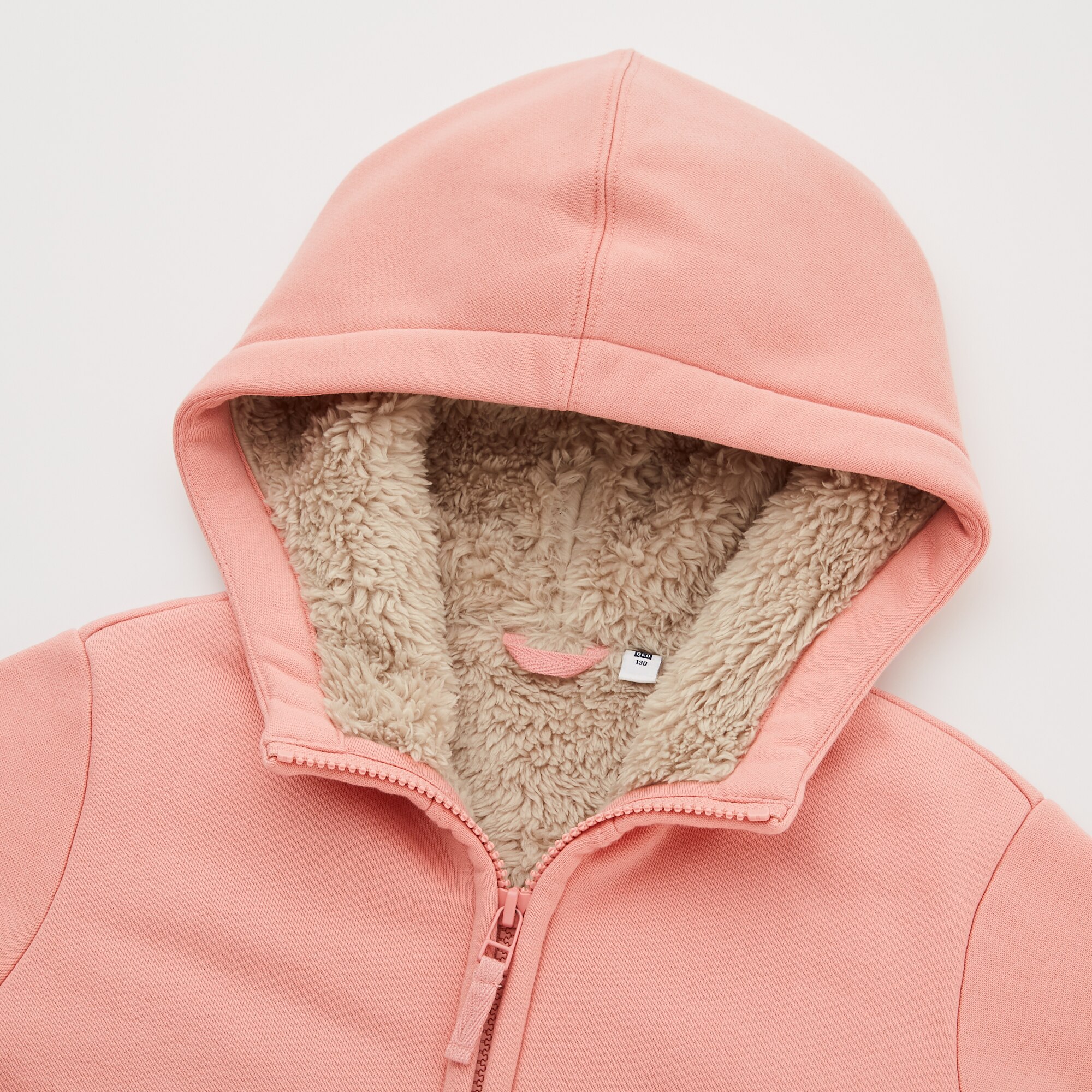 pile lined sweat full zip hoodie