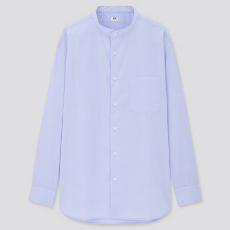 Extra Fine Cotton Broadcloth Regular Fit Grandad Collar Shirt (2020 Season)