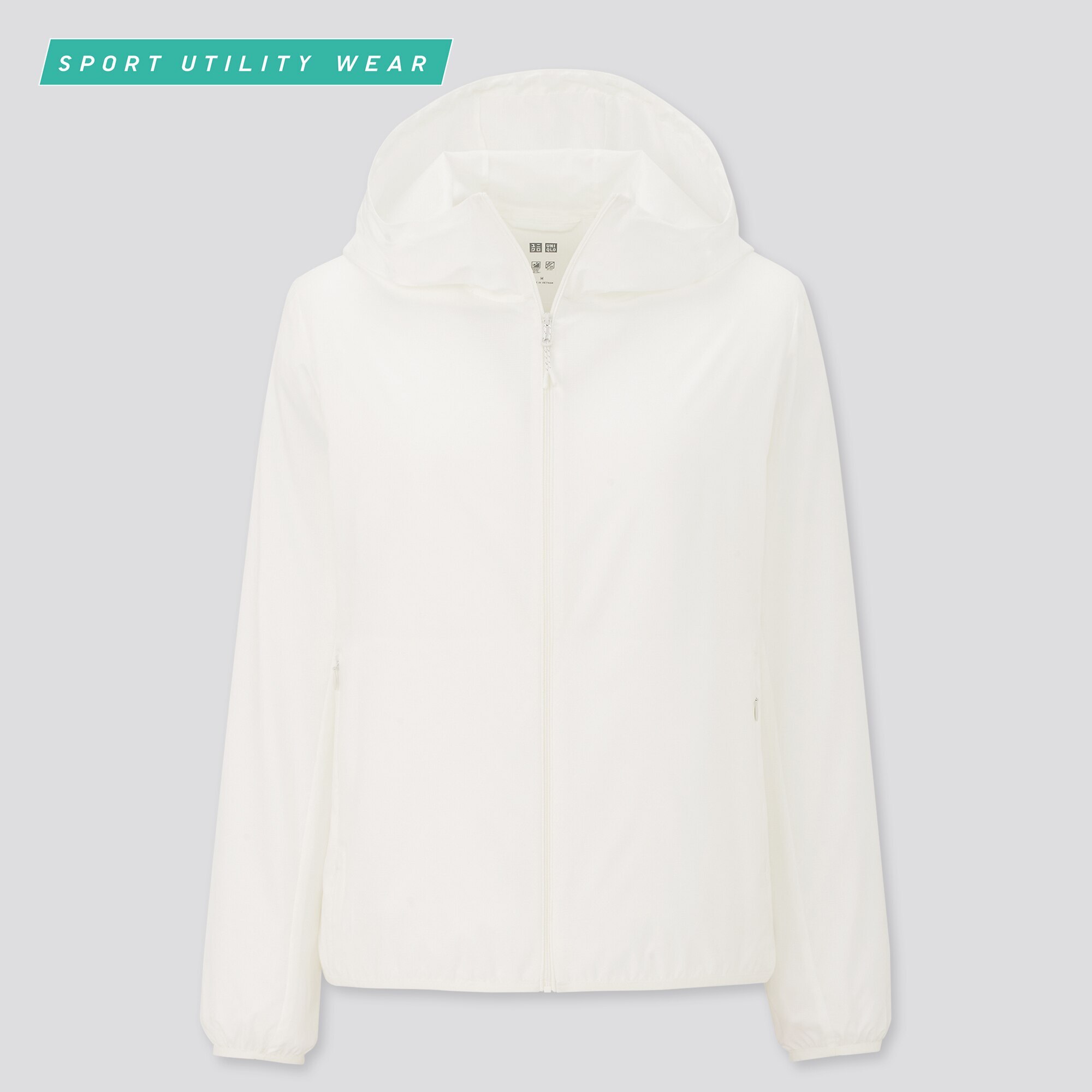 white uniqlo jacket
