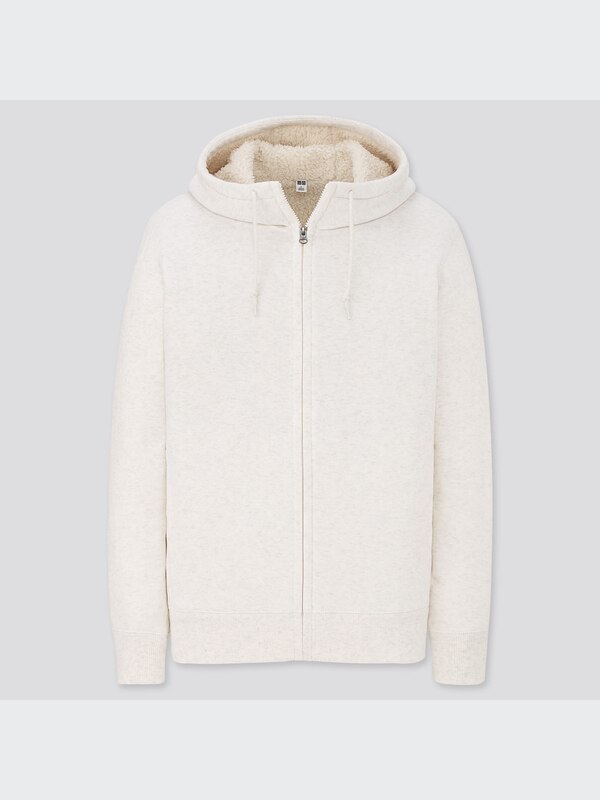 Pile Lined Sweat Long Sleeve Full-Zip Hoodie