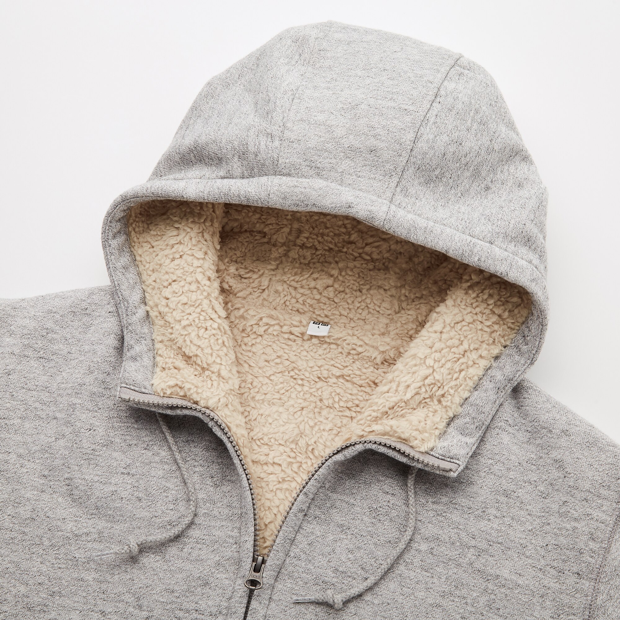 pile lined sweat full zip hoodie