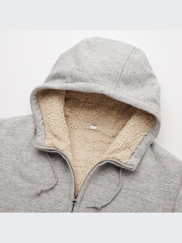 Pile-Lined Sweat Long-Sleeve Full-Zip Hoodie