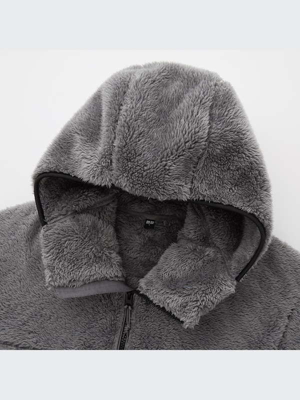 Windproof Fluffy Yarn Fleece Full-Zip Hoodie