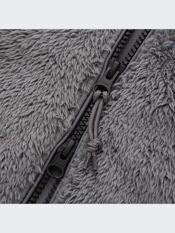 Windproof Fluffy Yarn Fleece Full-Zip Hoodie