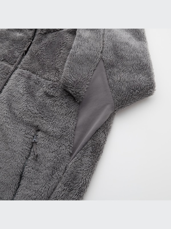 Windproof Fluffy Yarn Fleece Full-Zip Hoodie