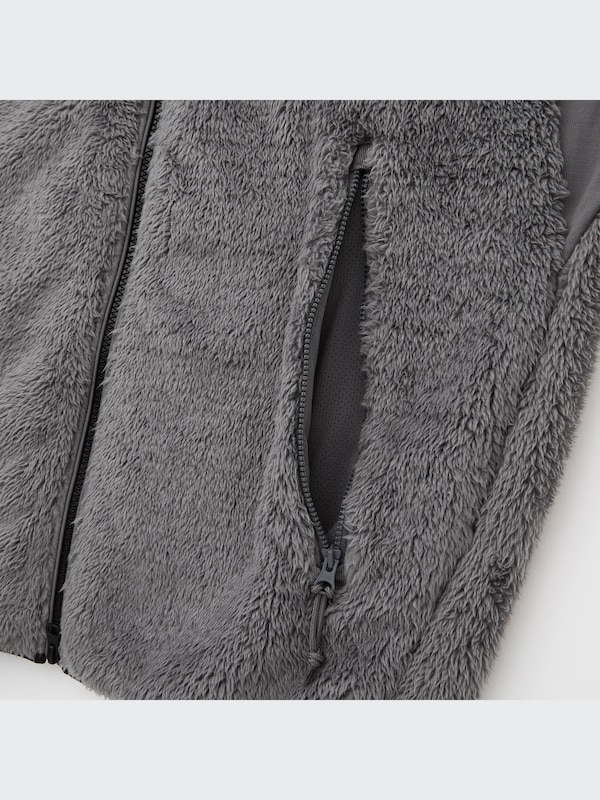 Windproof Fluffy Yarn Fleece Full-Zip Hoodie