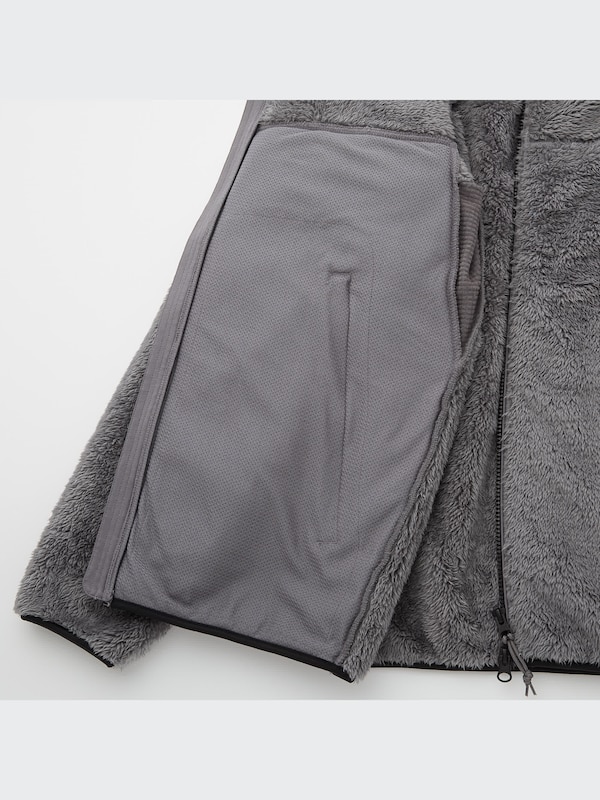 Windproof Fluffy Yarn Fleece Full-Zip Hoodie