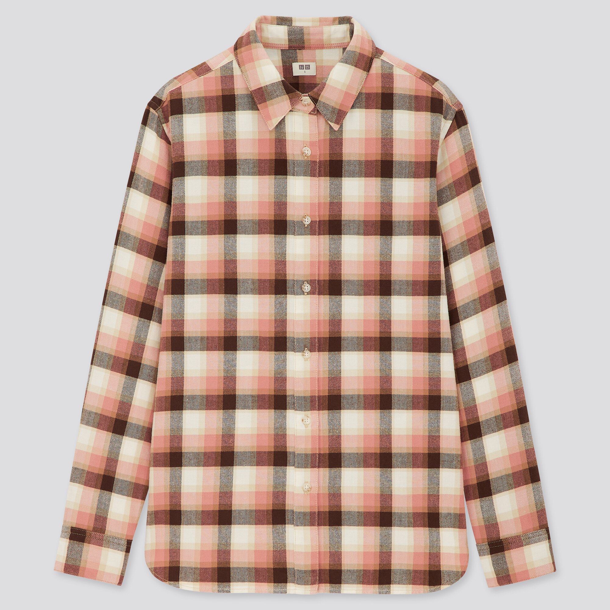 Women Flannel Checked Long Sleeved Shirt Uniqlo Uk