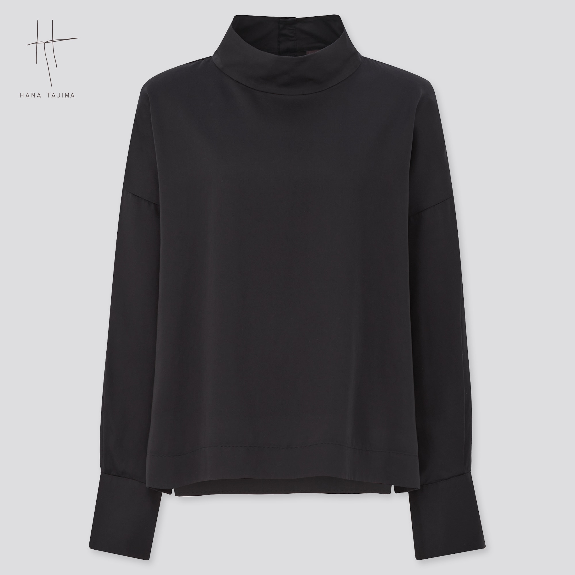 mock neck black long sleeve top