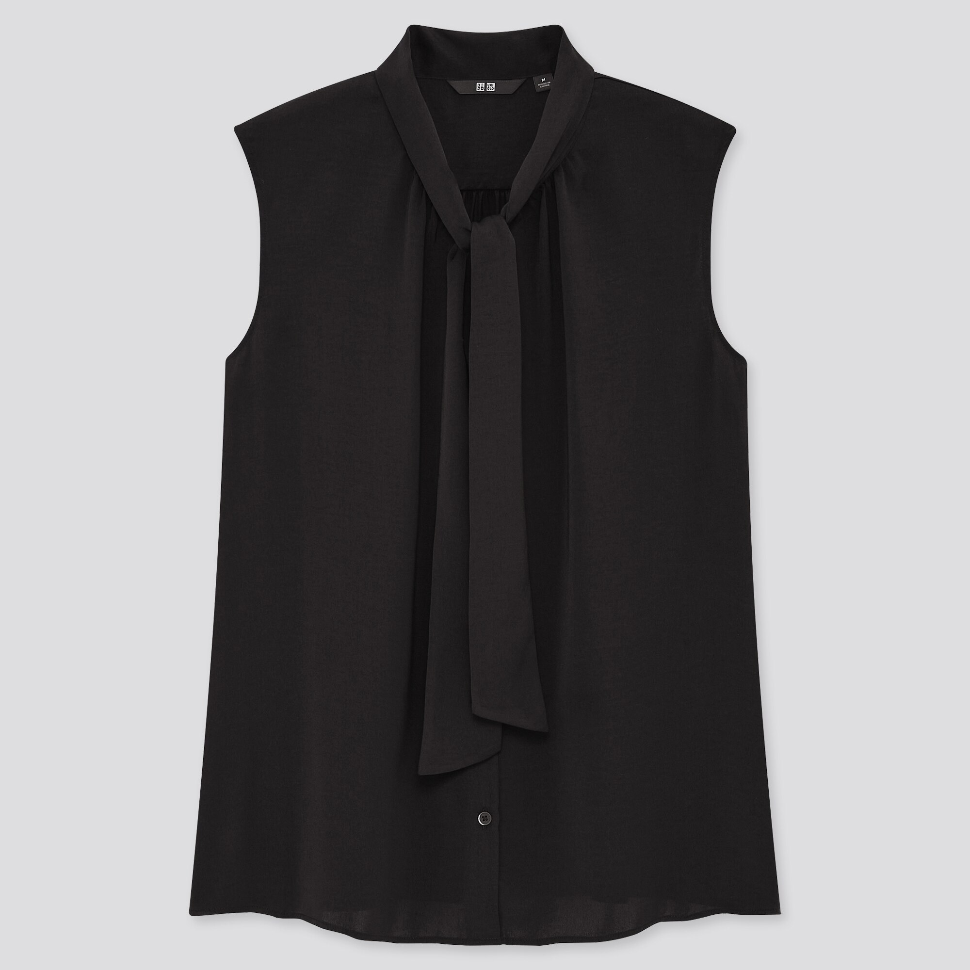 WOMEN BOW TIE SLEEVELESS BLOUSE