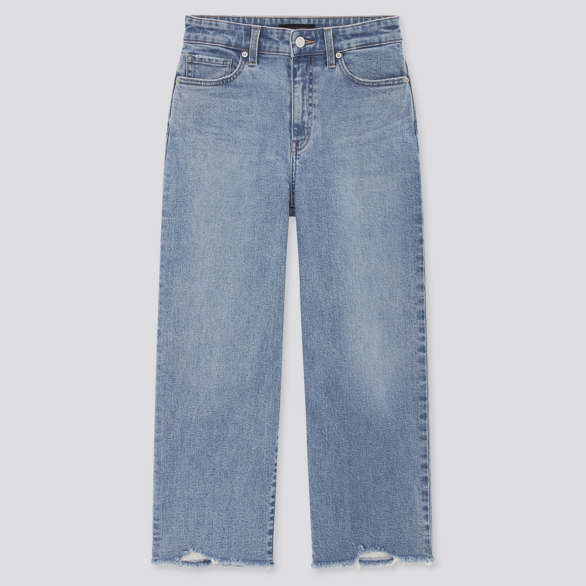 WOMEN HIGH-RISE WIDE CROPPED JEANS 