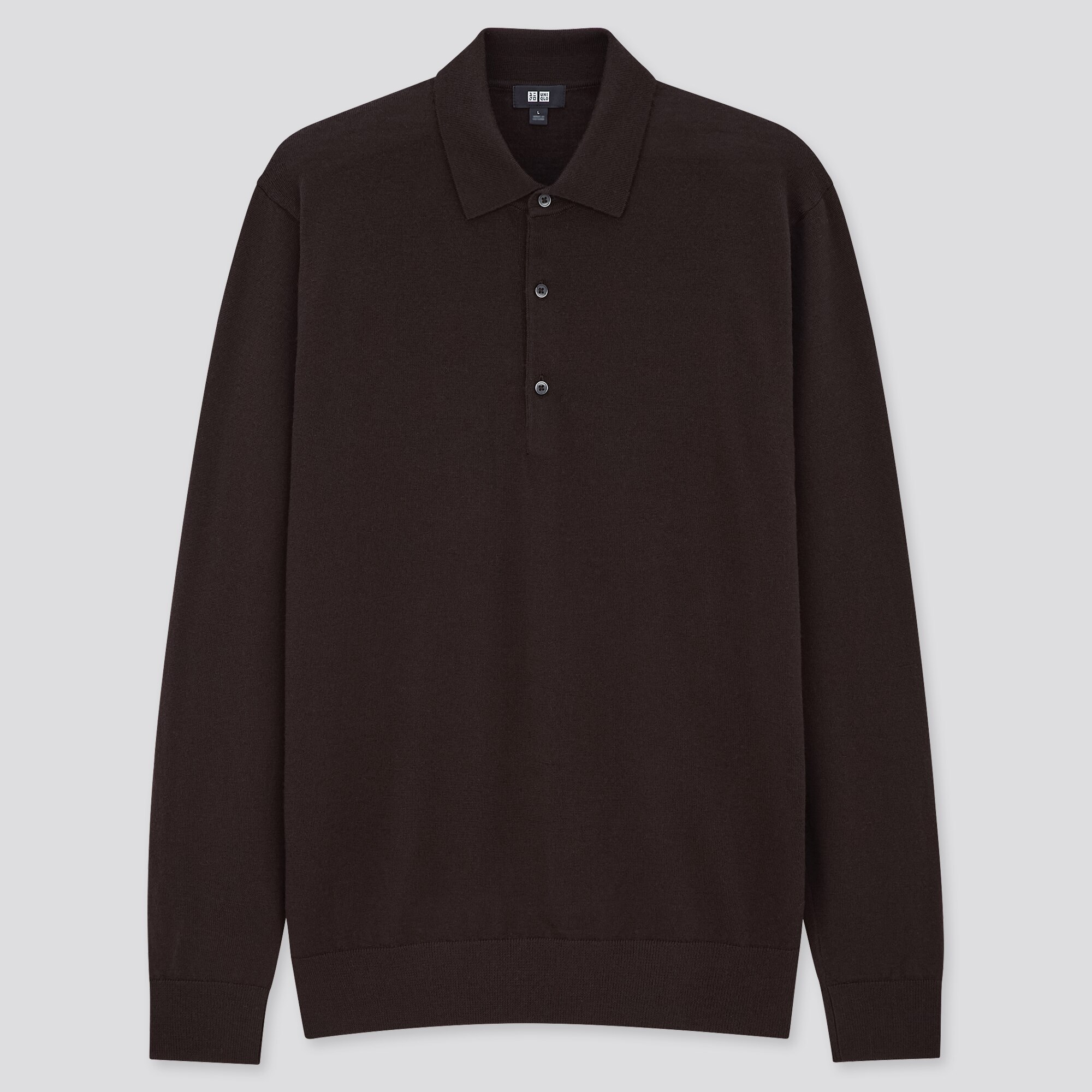 long sleeve black polo shirt