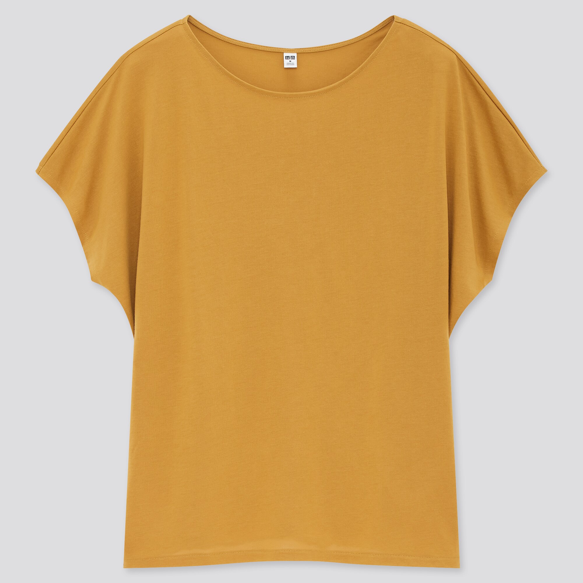 WOMEN DRAPE CREW NECK SHORT-SLEEVE T-SHIRT