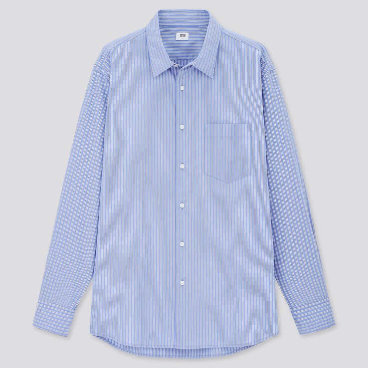 UNIQLO Extra Fine Cotton Broadcloth Regular Fit Striped Shirt (Regular ...