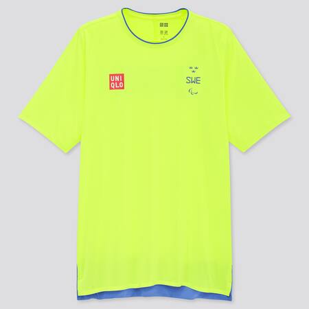 Men UNIQLO+ Sweden Paralympic DRY-EX Crew Neck Short Sleeved T-Shirt