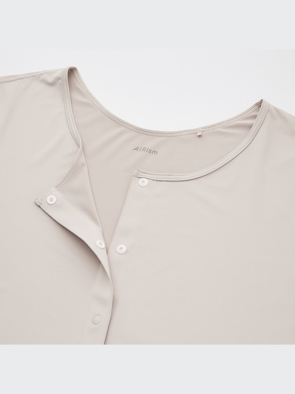 AIRism Front-Open Long-Sleeve T-Shirt