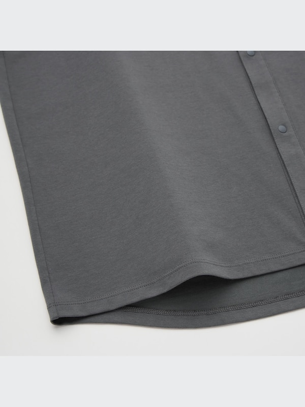 AIRism Front-Open Crew Neck Long-Sleeve T-Shirt
