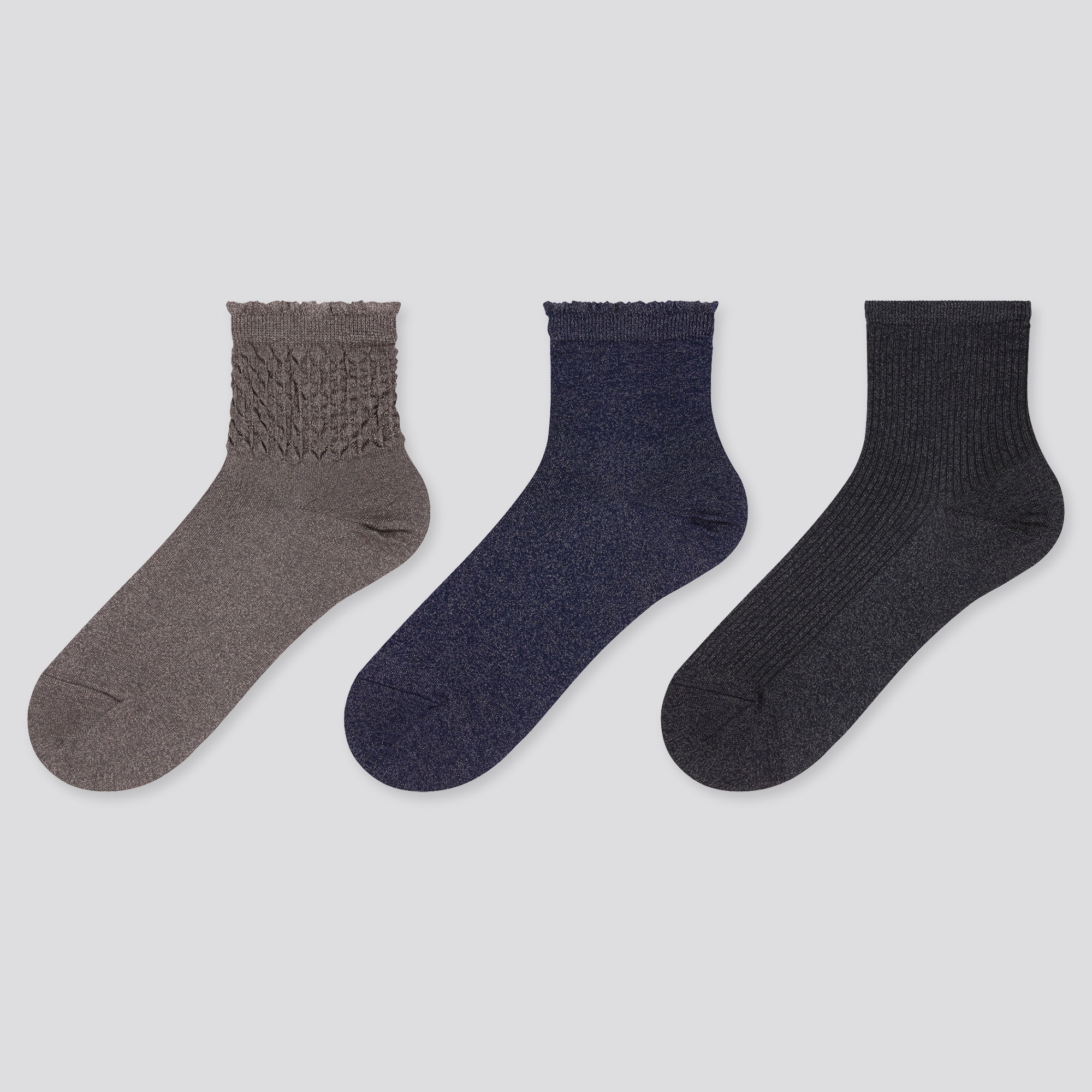 Shirred Crew Socks (3 Pairs) | UNIQLO US