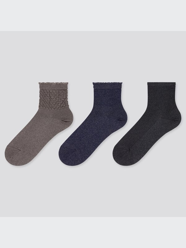 Shirred Crew Socks (3 Pairs)