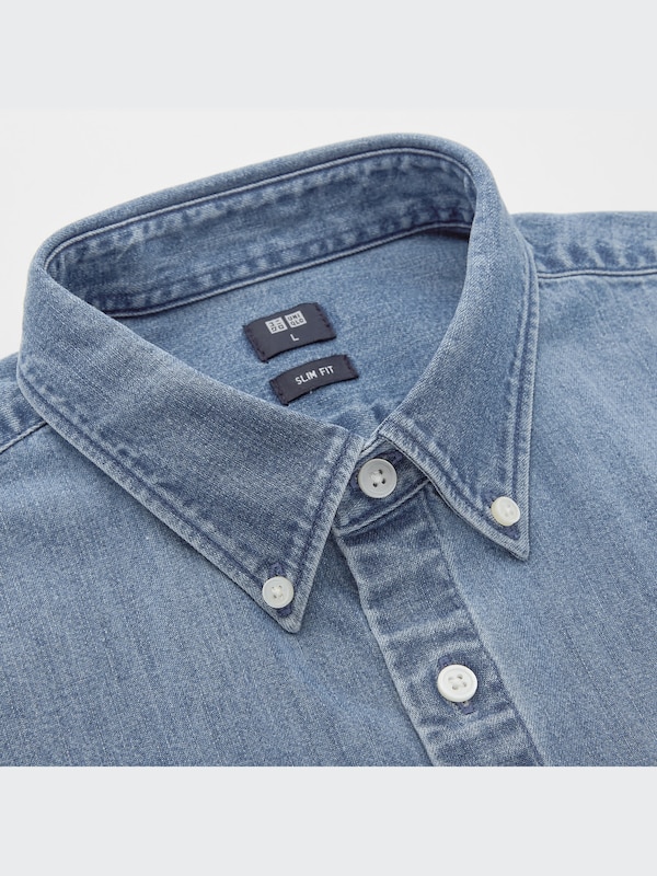 Denim Slim-Fit Long-Sleeve Shirt