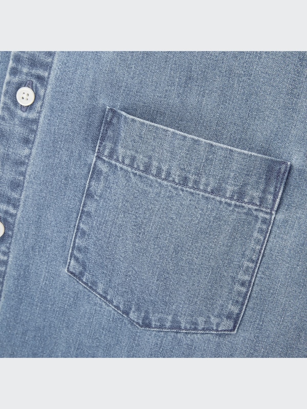 Denim Slim-Fit Long-Sleeve Shirt