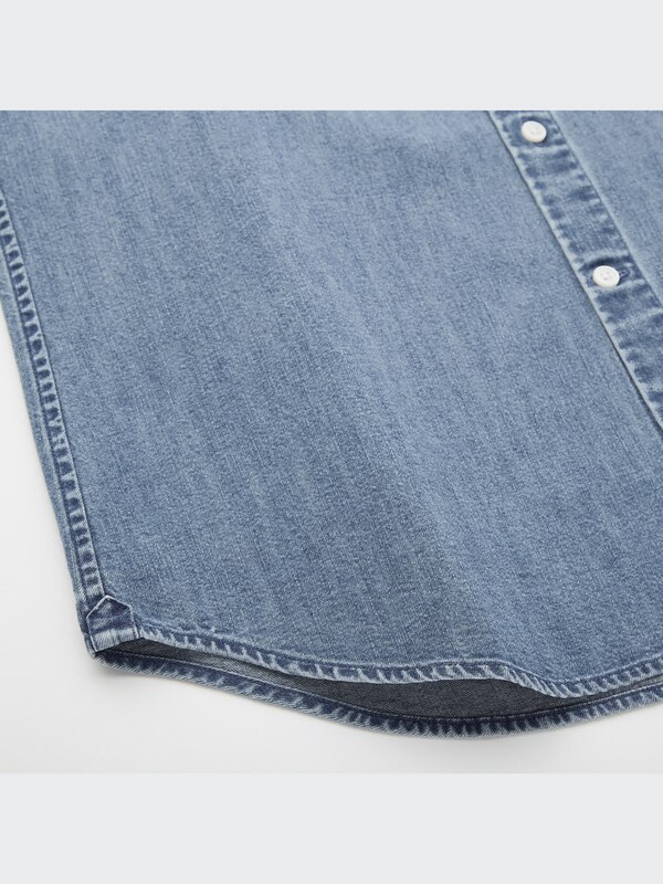 Denim Slim-Fit Long-Sleeve Shirt