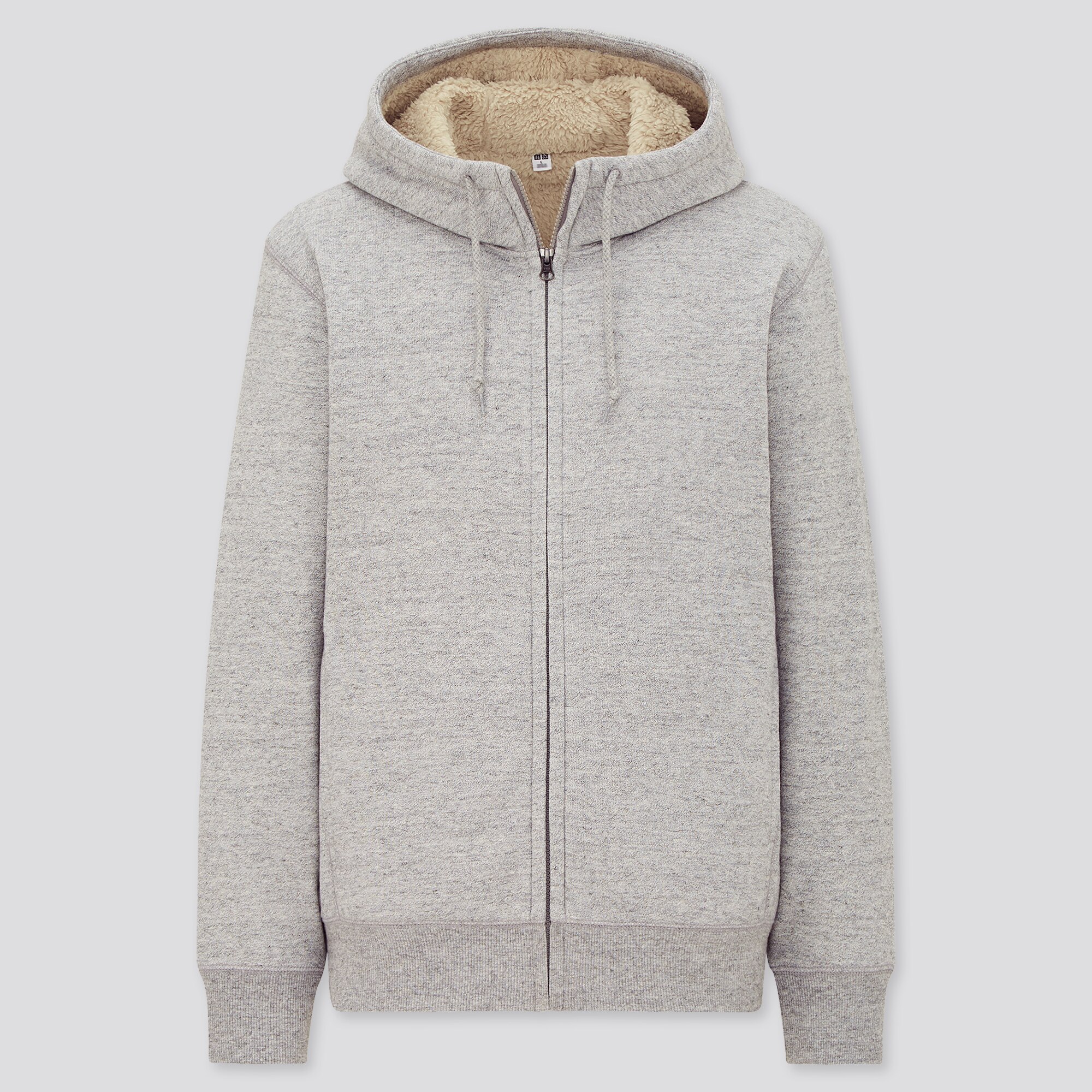 Men Fleece Lined Sweat Zipped Hoodie UNIQLO UK