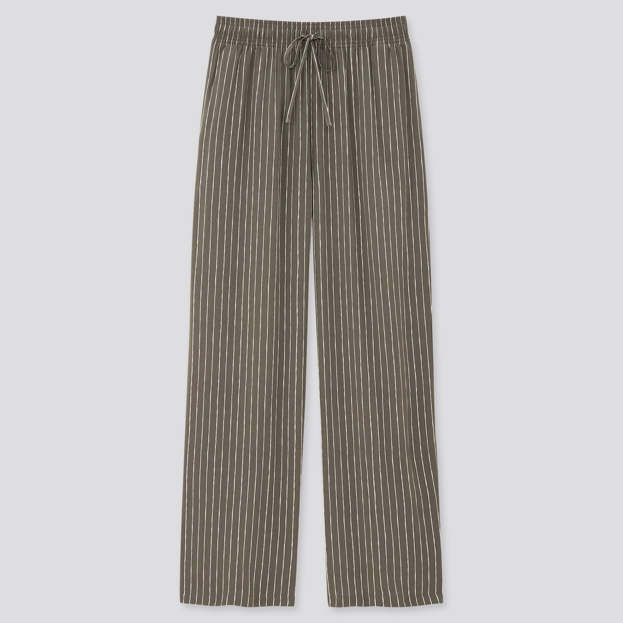 striped straight leg trousers